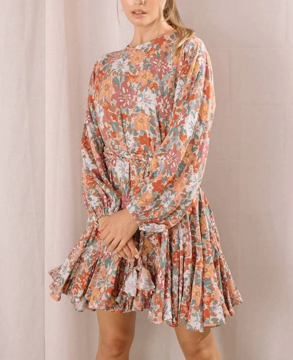Storia Multi Floral Boho Mini Dress
